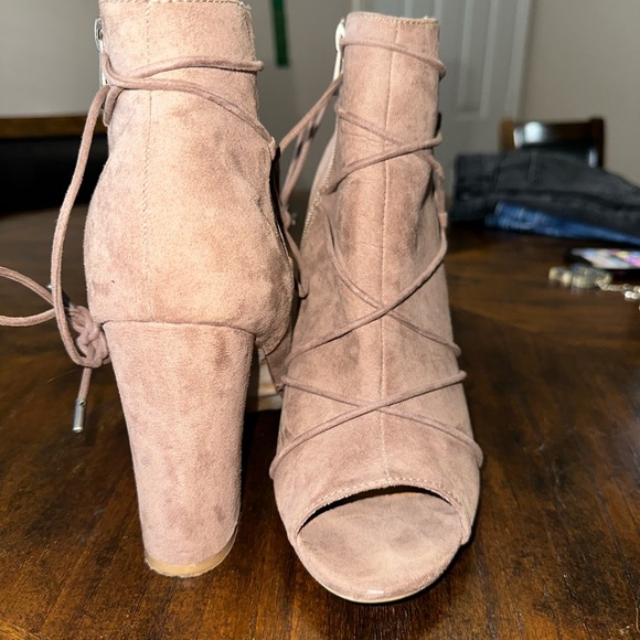 Beige Heel Boot - Picture 2 of 2
